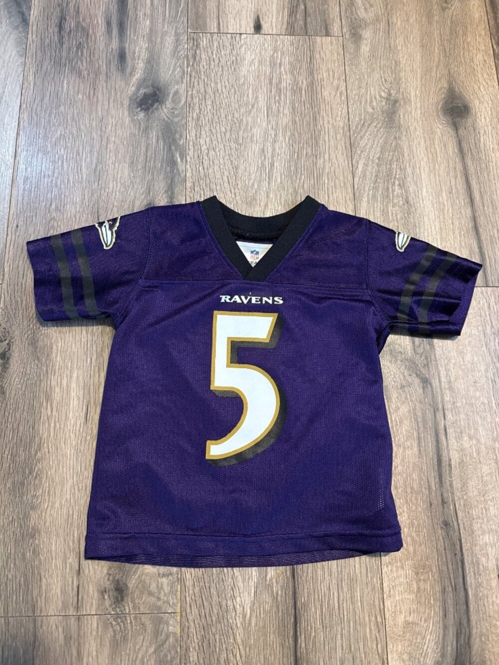 NFL Baltimore Ravens Kids Jersey Purple Size 2T Team Apparel Polyester #5 Design